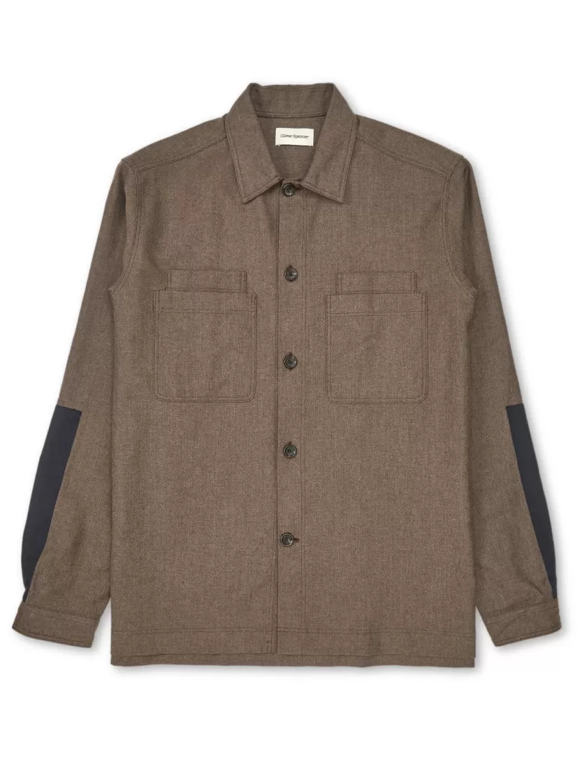 Oliver Spencer Avery Overshirt Elvin Chestnut Brown Fashion