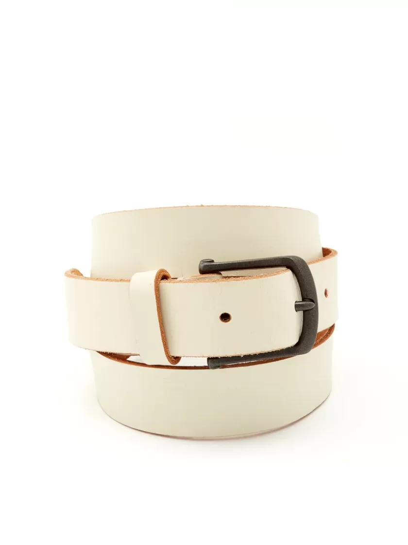 Oliver Spencer Barrow Belt Bridle Leather Cream Sale