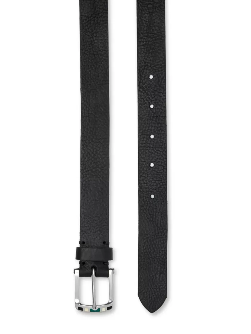 Oliver Spencer Barrow Belt Pebble Leather Black Shop