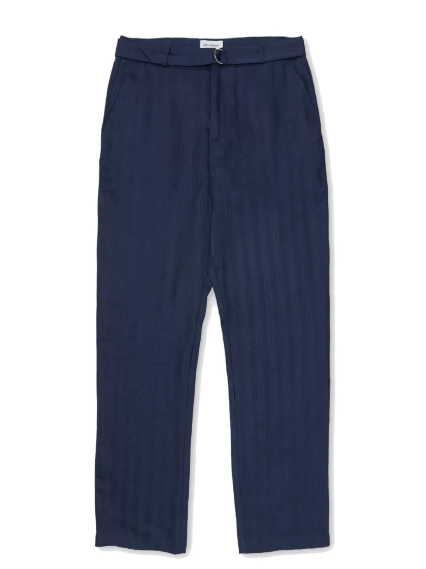 Oliver Spencer Belted Trousers Arnold Navy Flash Sale