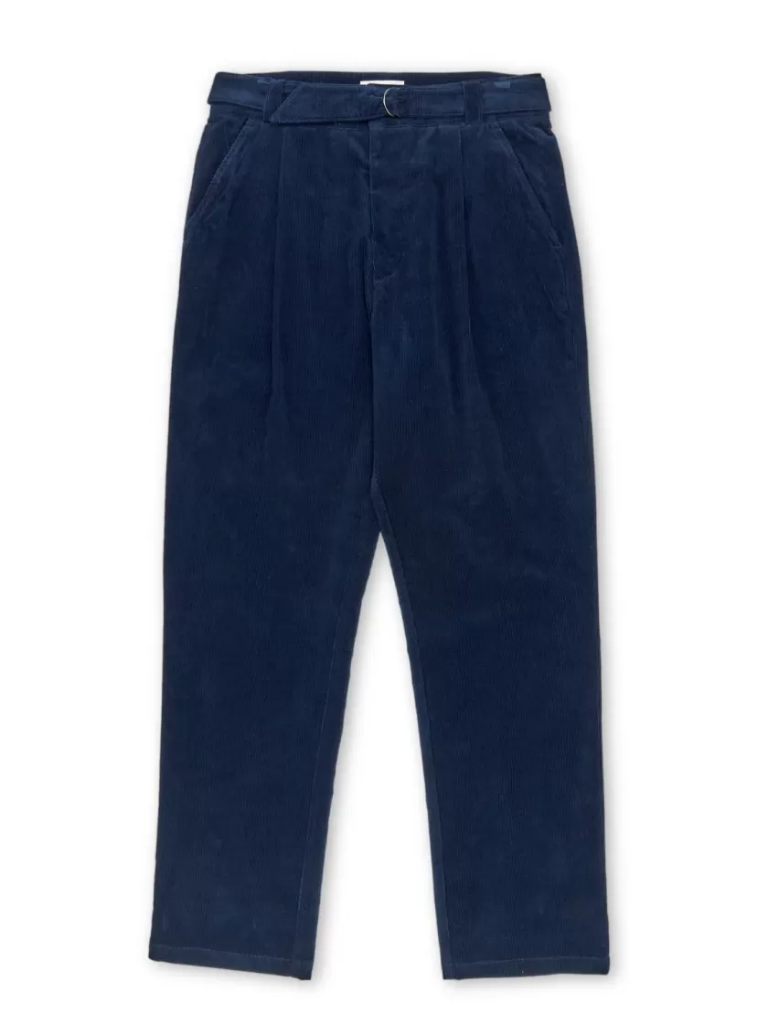 Oliver Spencer Belted Trousers Whitton Cord Navy Sale