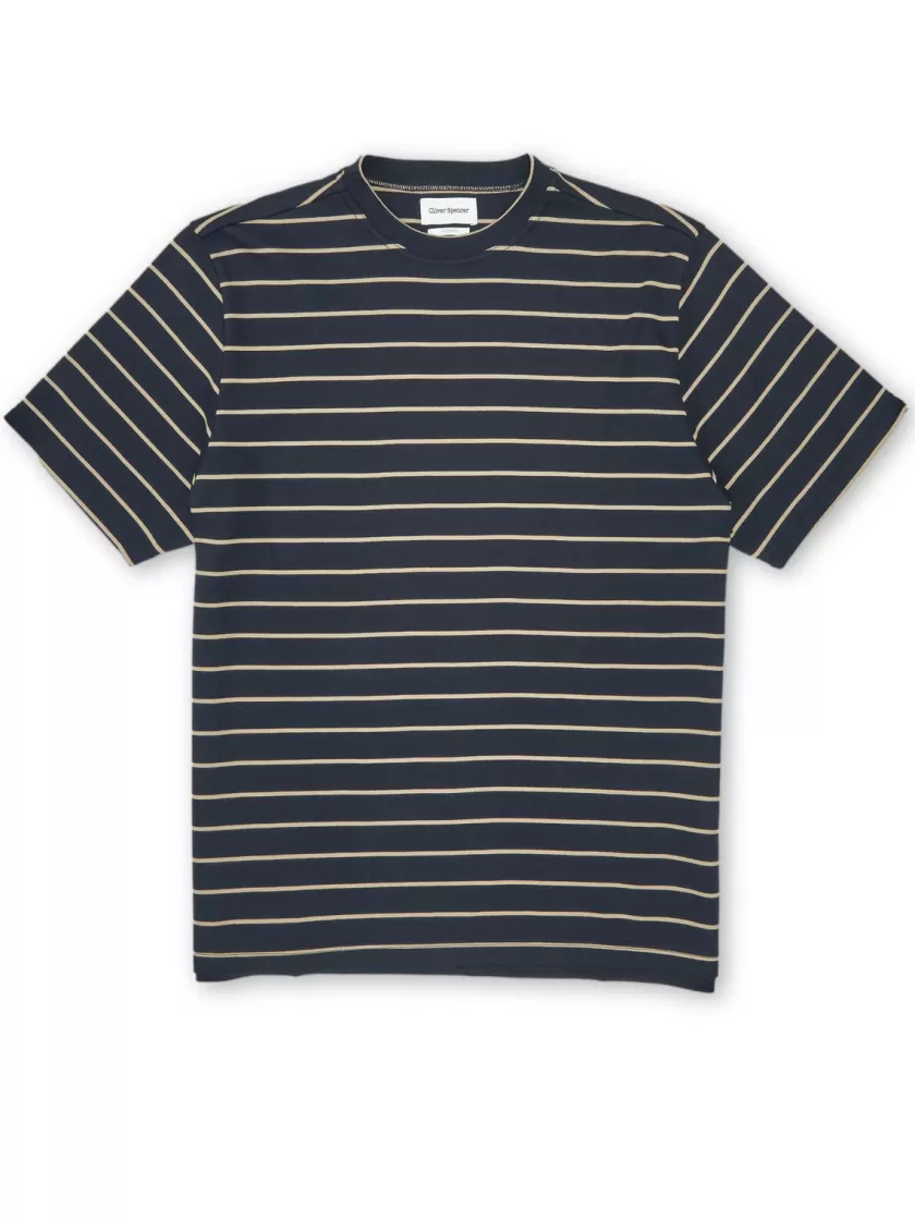 Oliver Spencer Box T-Shirt Briar Navy New