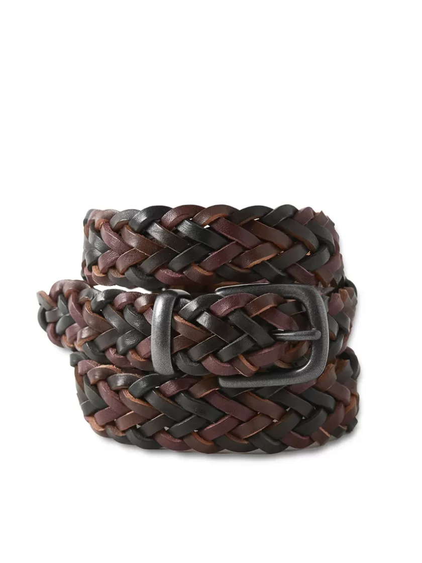 Oliver Spencer Braid Belt Leather Brown Multi Flash Sale