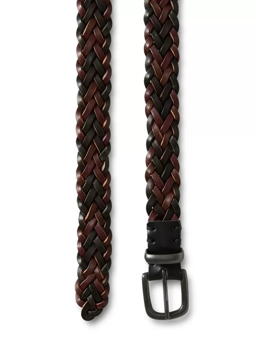 Oliver Spencer Braid Belt Leather Brown Multi Flash Sale