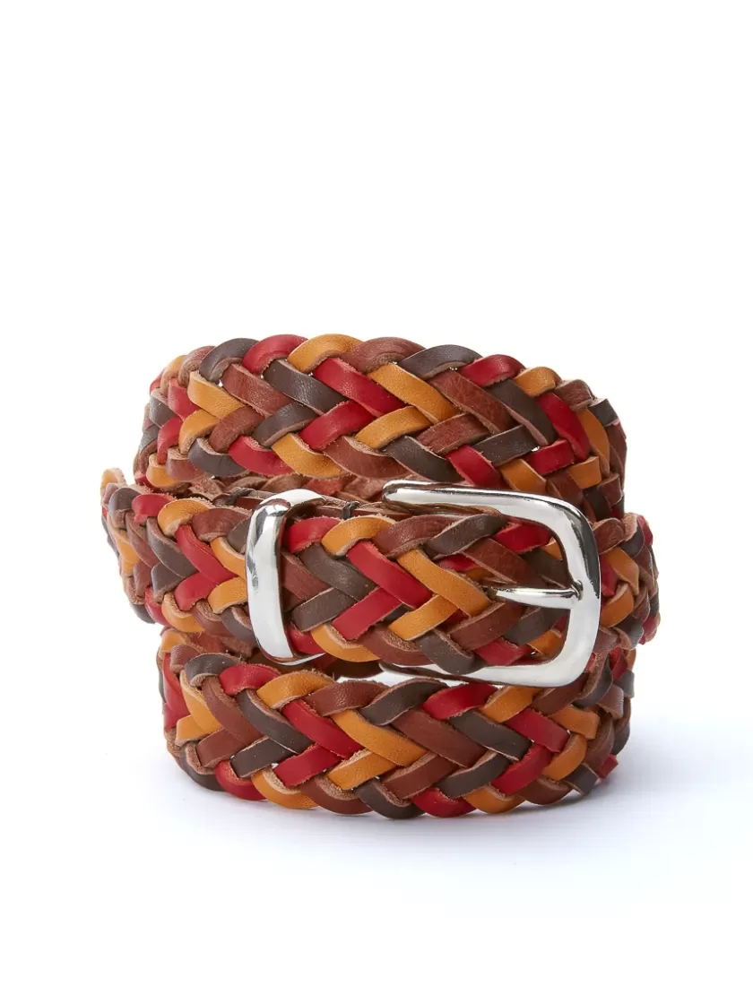 Oliver Spencer Braid Belt Leather Tan Multi Outlet