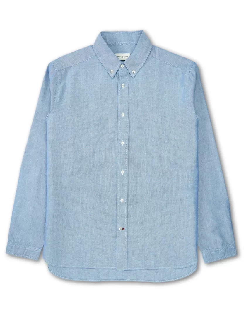 Oliver Spencer Brook Shirt Brecon Blue Flash Sale