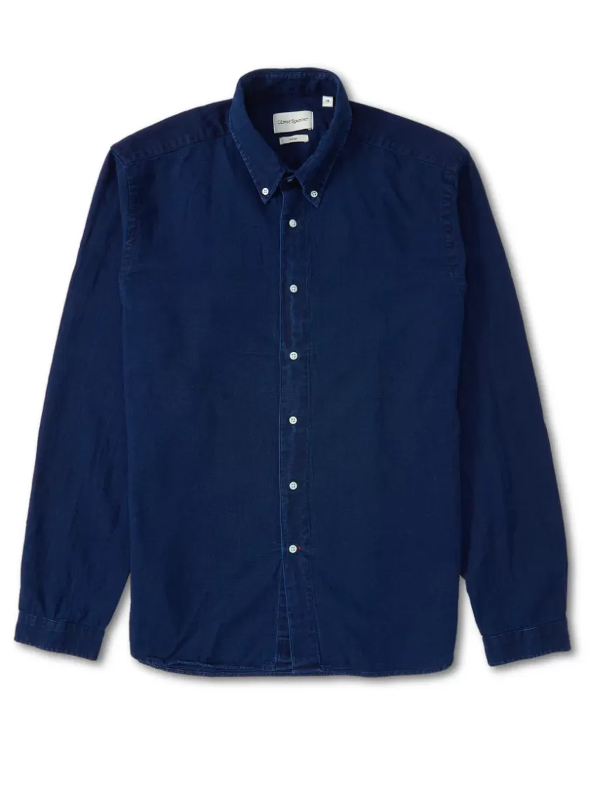 Oliver Spencer Brook Shirt Kildale Indigo Rinse Flash Sale