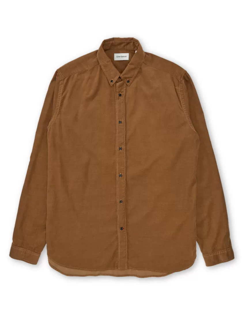 Oliver Spencer Brook Shirt Mersey Cord Beige Clearance