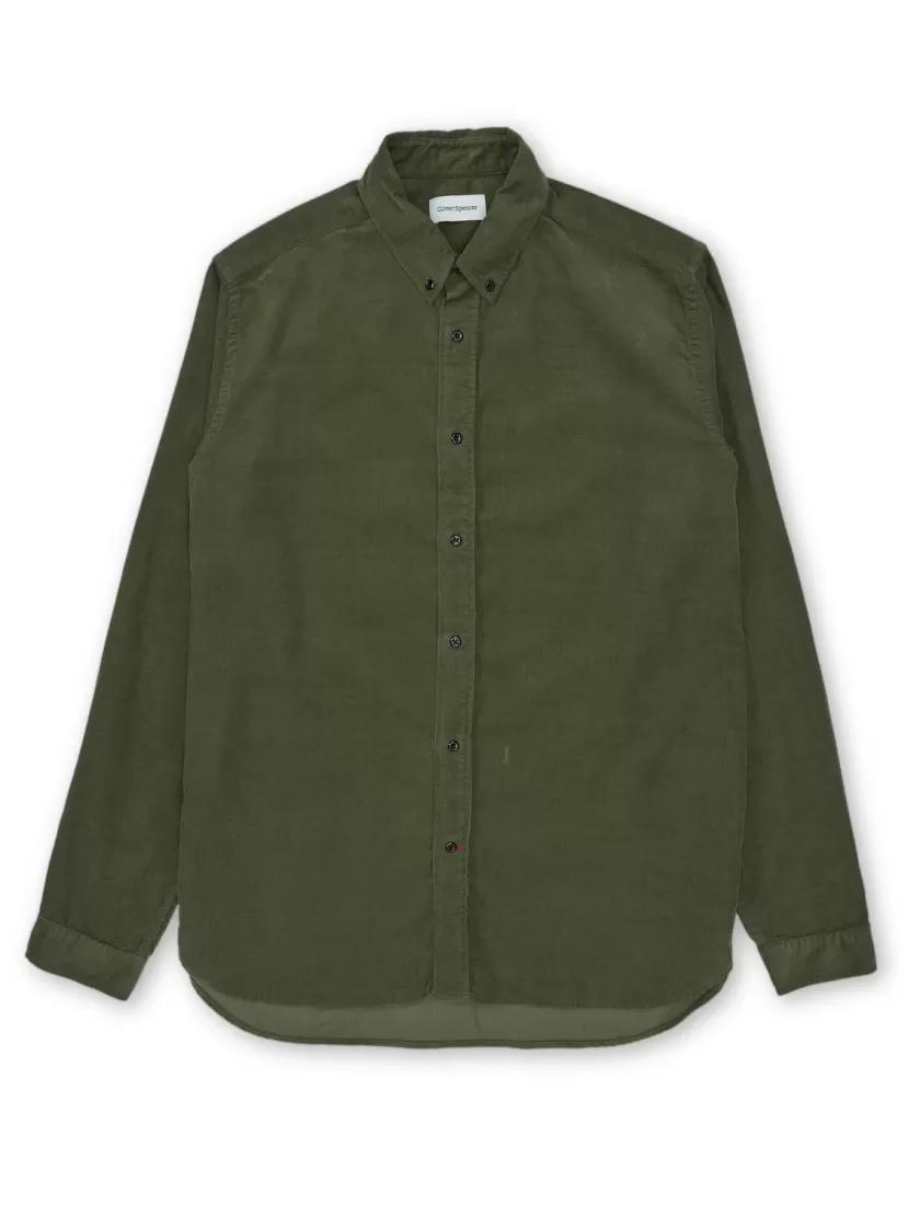 Oliver Spencer Brook Shirt Mersey Cord Green Cheap