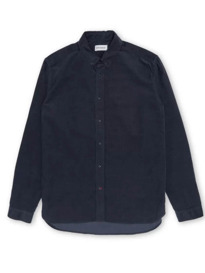 Oliver Spencer Brook Shirt Mersey Cord Navy Hot