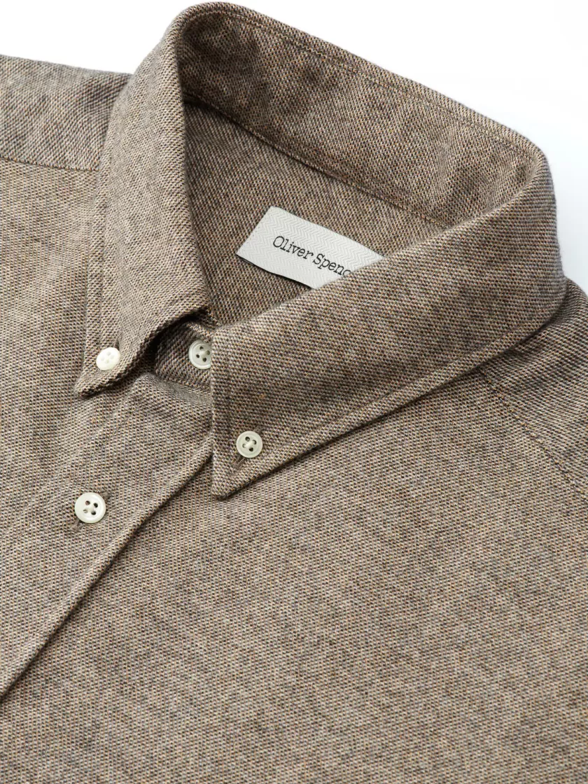 Oliver Spencer Brook Shirt Rutherford Beige New