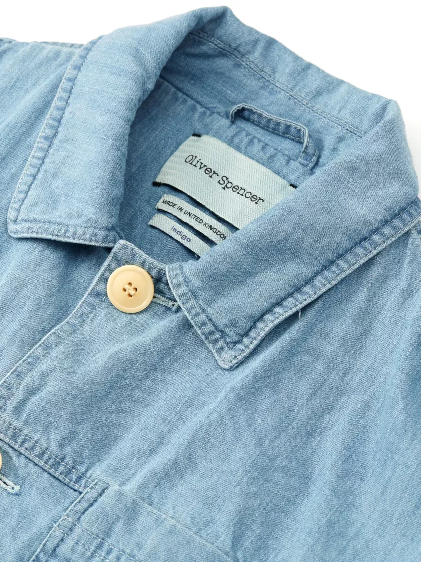 Oliver Spencer Buffalo Jacket Mullins Denim Indigo Light Best Sale
