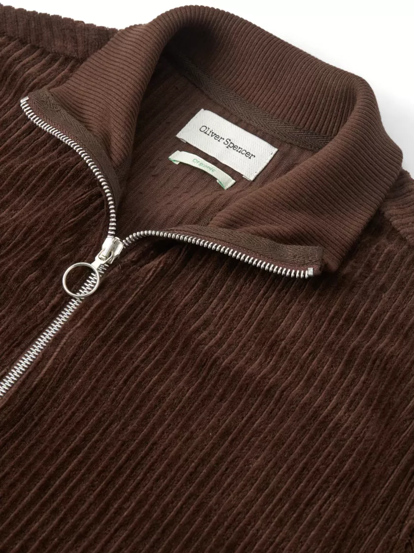 Oliver Spencer Calstock Track Top Lulworth Chocolate Brown Fashion