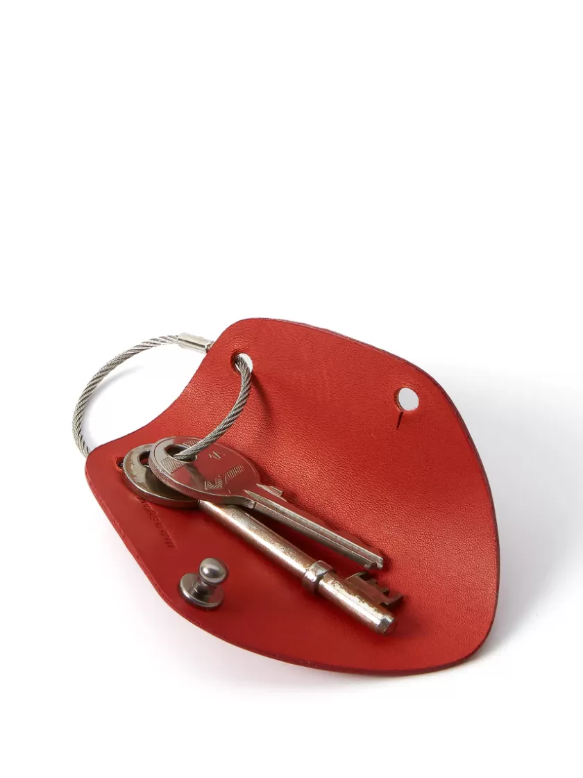 Oliver Spencer Campbell Cole Red Leather Simple Key Wrap Hot