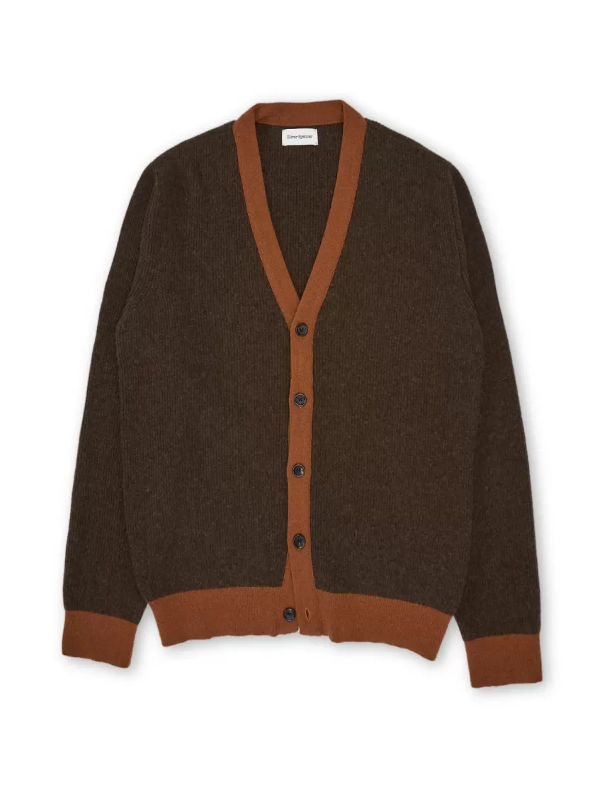 Oliver Spencer Caradale Cardigan Benson Chocolate Brown Outlet