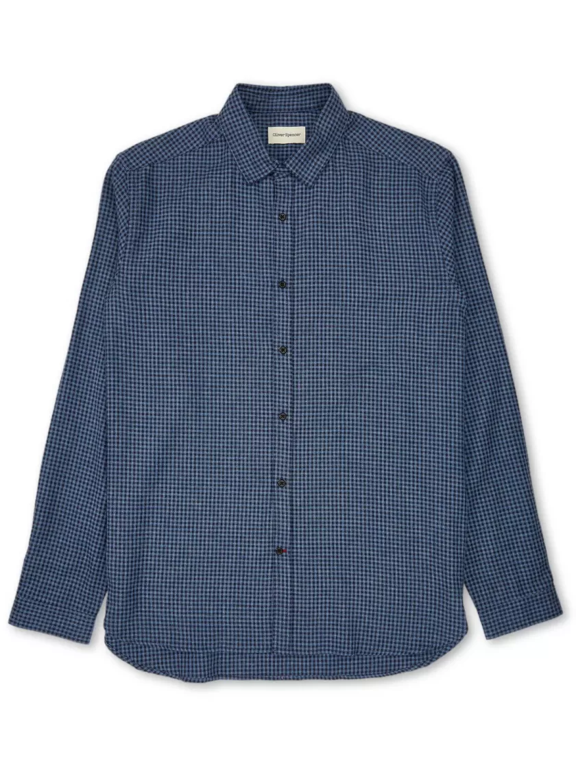 Oliver Spencer Clerkenwell Tab Shirt Atwood Blue Online