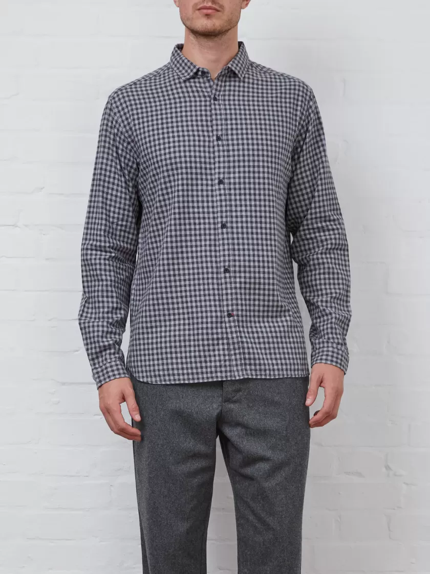 Oliver Spencer Clerkenwell Tab Shirt Cora Blue Discount