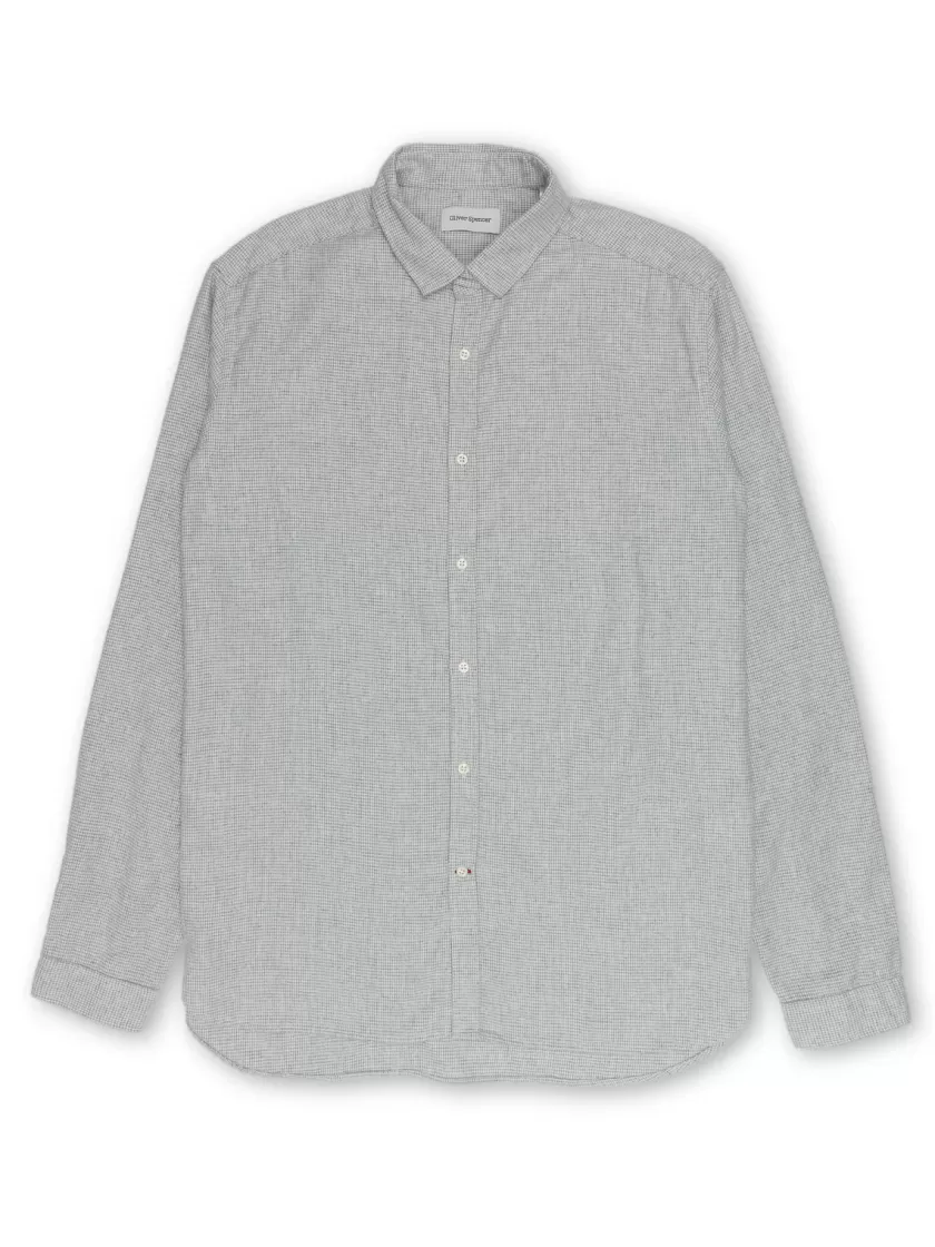 Oliver Spencer Clerkenwell Tab Shirt Drummond Grey New