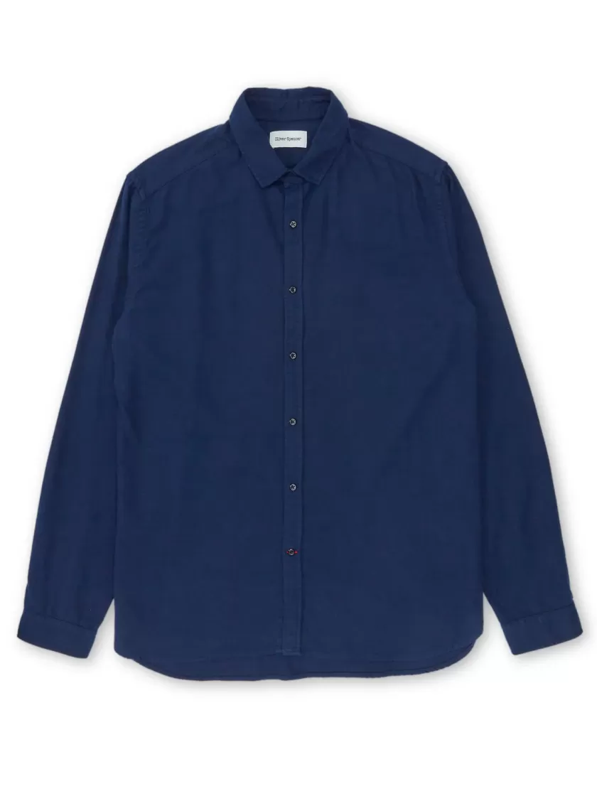 Oliver Spencer Clerkenwell Tab Shirt Marcia Navy Hot