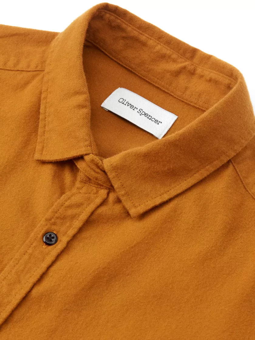 Oliver Spencer Clerkenwell Tab Shirt Marcia Ochre Best Sale
