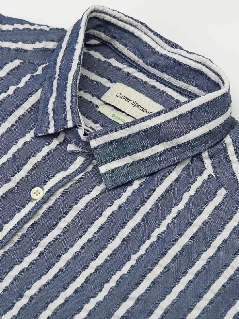 Oliver Spencer Clerkenwell Tab Shirt Pool Navy Cheap