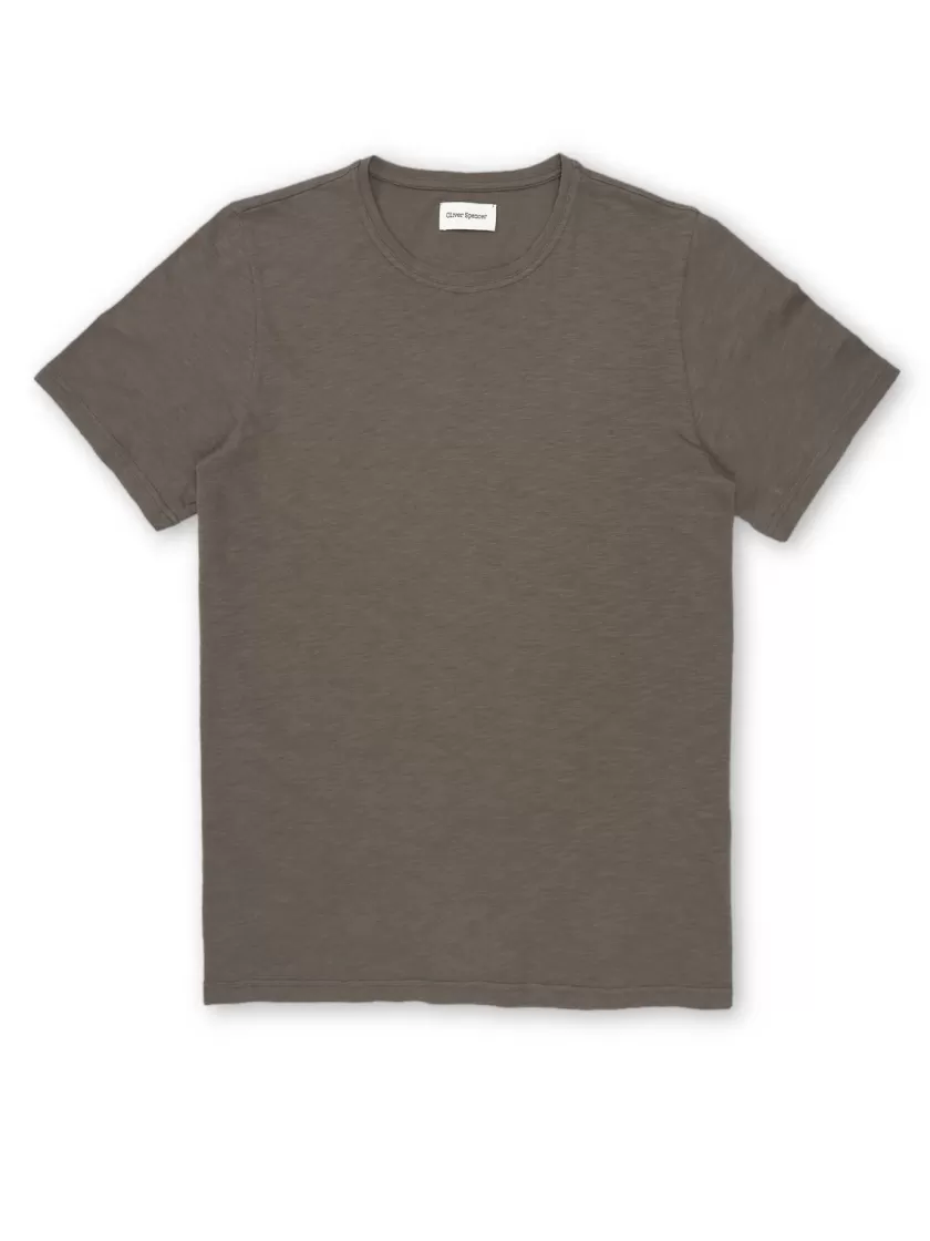 Oliver Spencer Conduit T-Shirt Hawley Chocolate Brown Shop