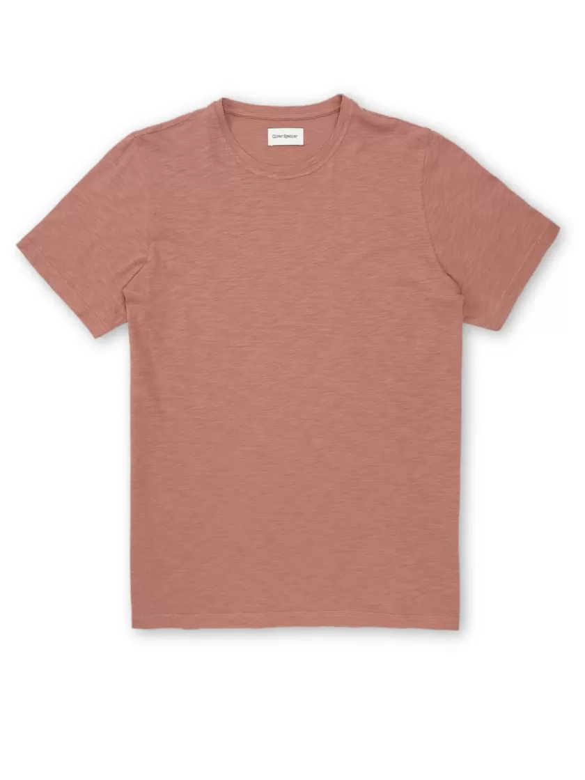 Oliver Spencer Conduit T-Shirt Hawley Pink Clearance