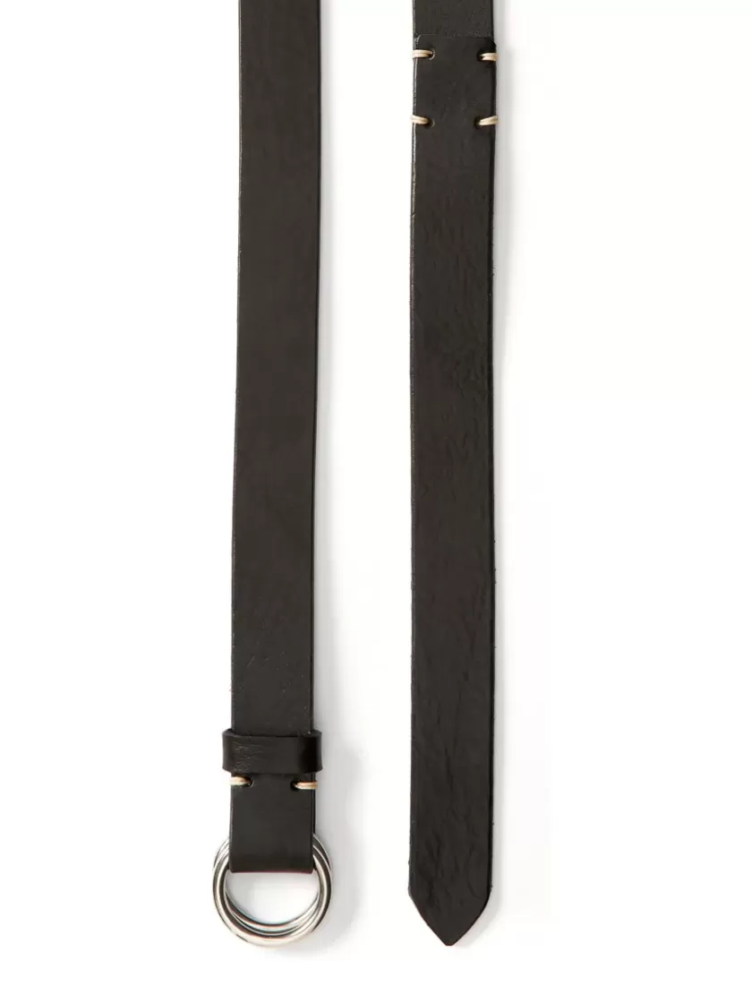 Oliver Spencer Dock Belt Pebble Black Leather Best Sale