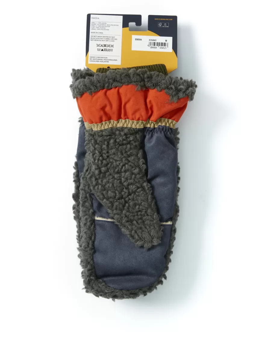 Oliver Spencer Elmer Woolpile Mitten Glove Khaki Fashion