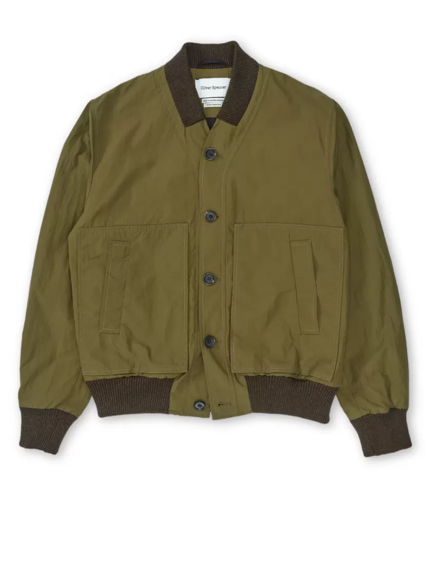 Oliver Spencer Fowey Bomber Jacket Penpol Green Discount