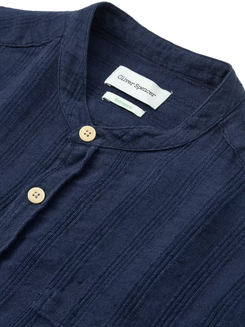 Oliver Spencer Grandad Shirt Arnold Navy Hot