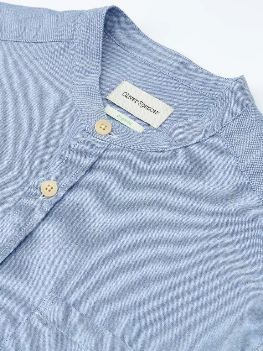 Oliver Spencer Grandad Shirt Brecon Blue Best