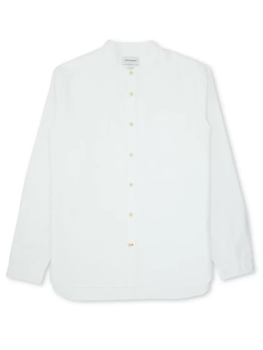 Oliver Spencer Grandad Shirt Brecon White Flash Sale