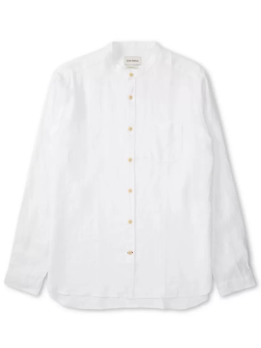 Oliver Spencer Grandad Shirt Bridford White Store