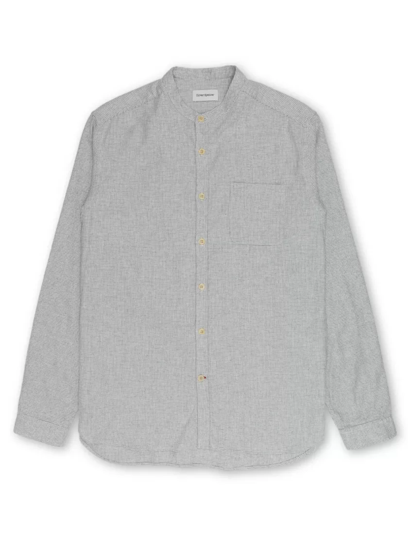 Oliver Spencer Grandad Shirt Drummond Grey Fashion