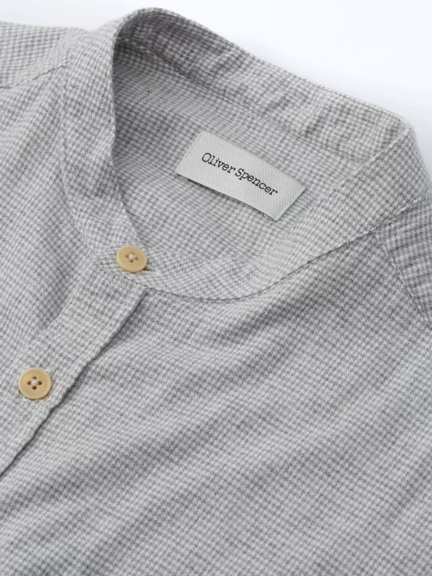 Oliver Spencer Grandad Shirt Drummond Grey Fashion