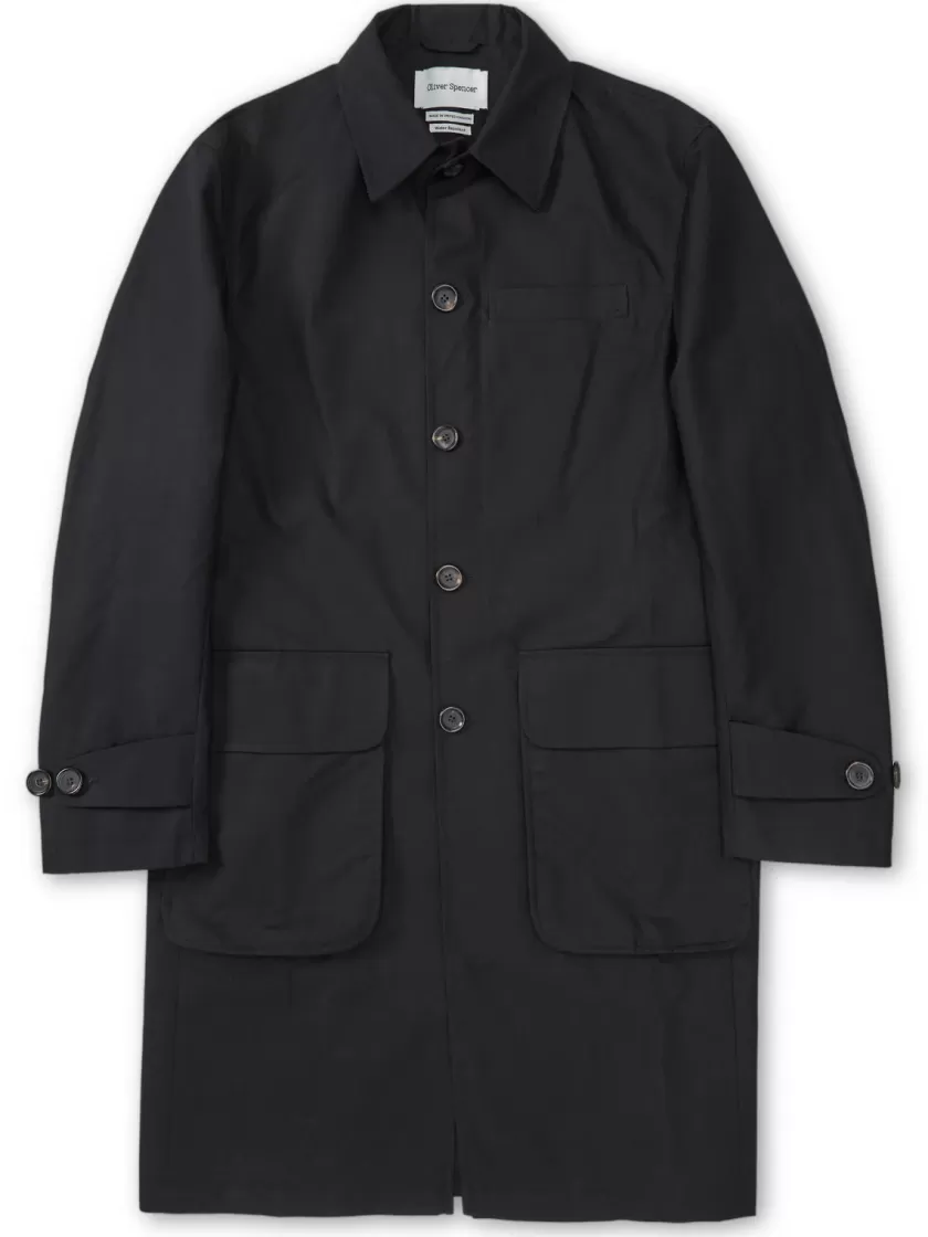 Oliver Spencer Grandpa Raincoat Abbey Black Best Sale