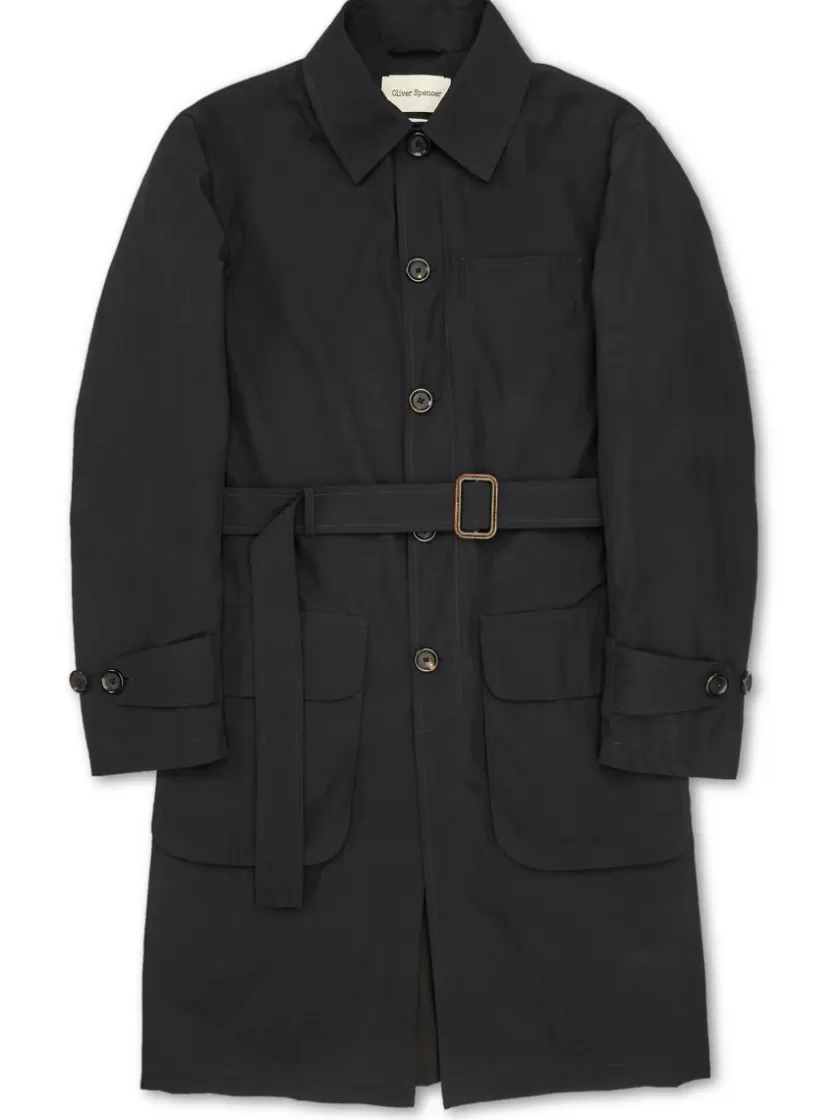 Oliver Spencer Grandpa Raincoat Penpol Black Fashion