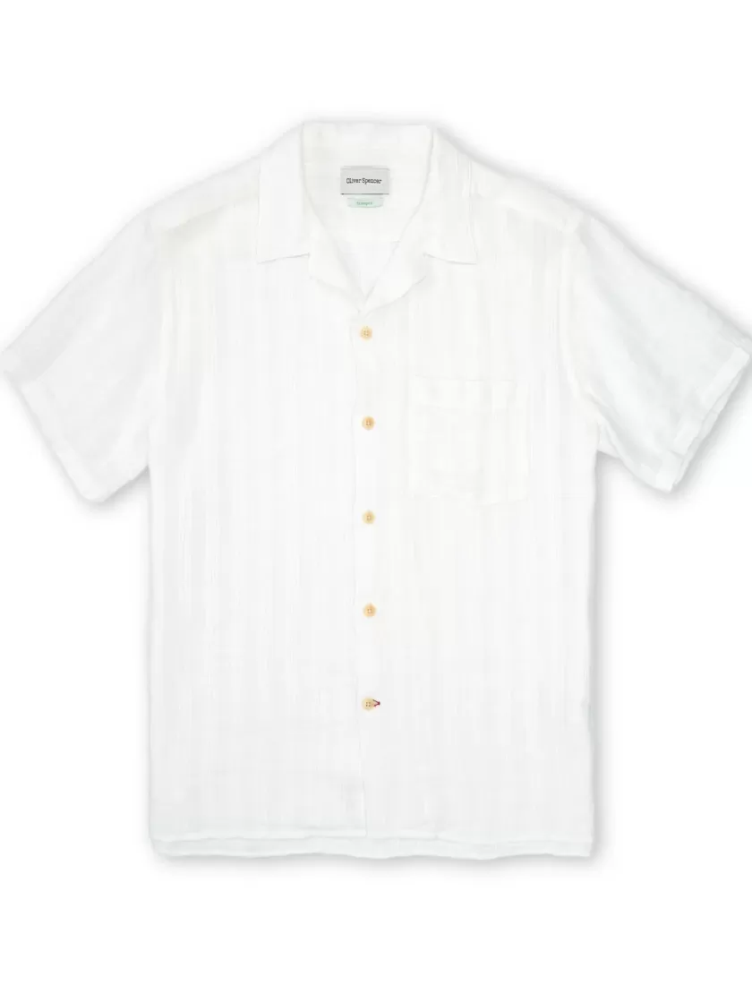 Oliver Spencer Havana Short Sleeve Shirt Arnold White Clearance