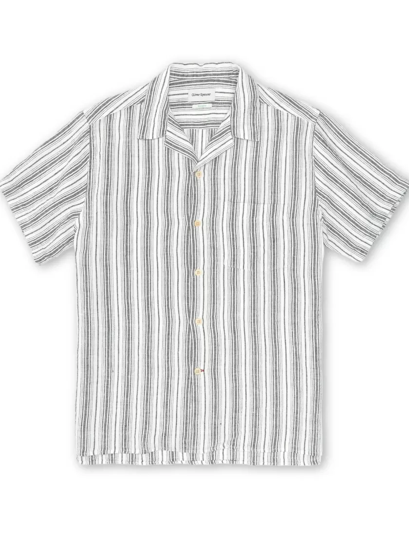 Oliver Spencer Havana Short Sleeve Shirt Hutchins White Clearance