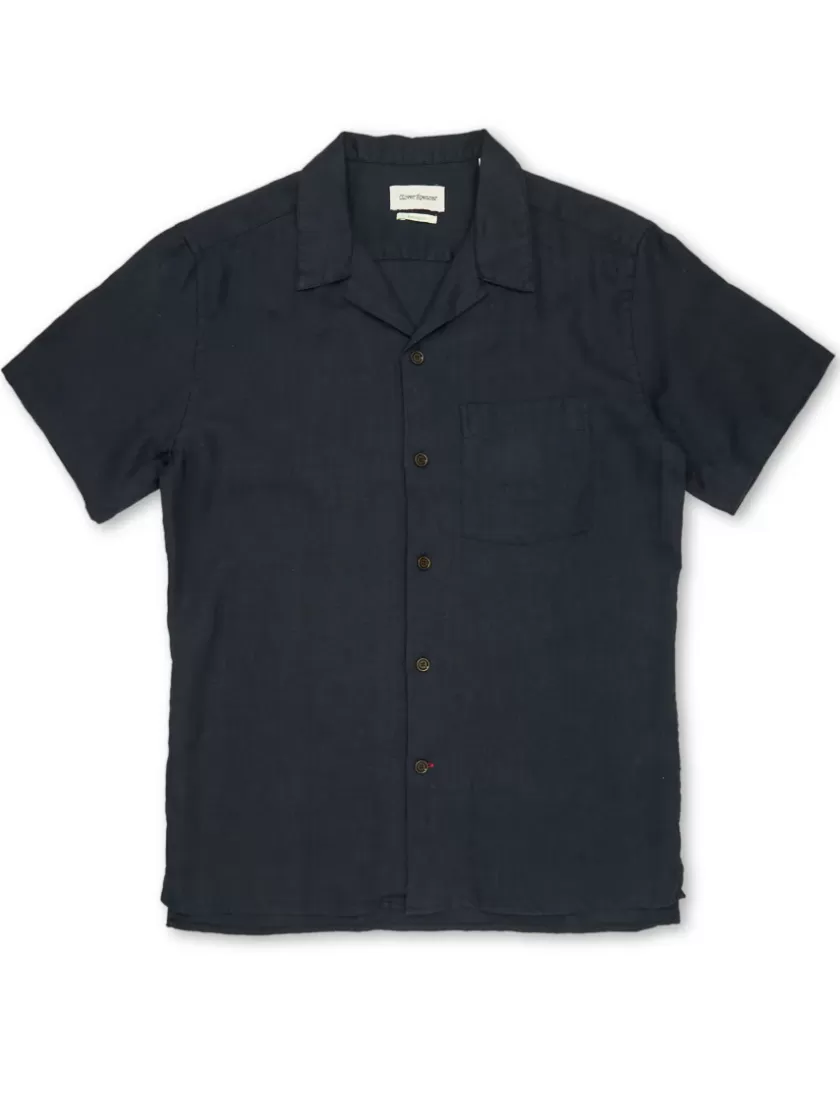 Oliver Spencer Havana Short Sleeve Shirt Padworth Navy Fashion