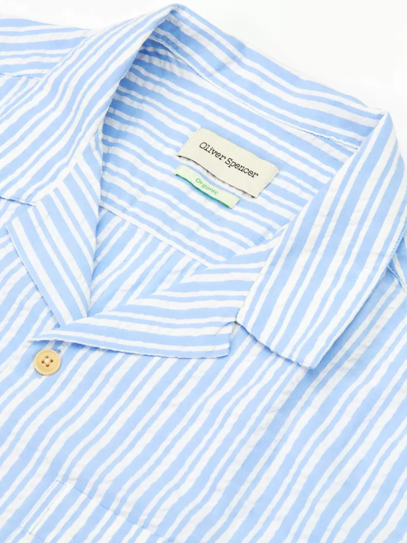 Oliver Spencer Havana Short Sleeve Shirt Quirke Blue Outlet