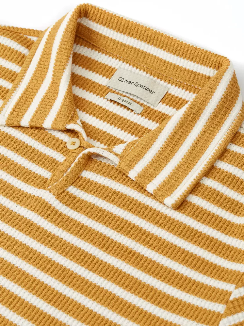 Oliver Spencer Hawthorn Polo Shirt Duport Ochre/Cream Store