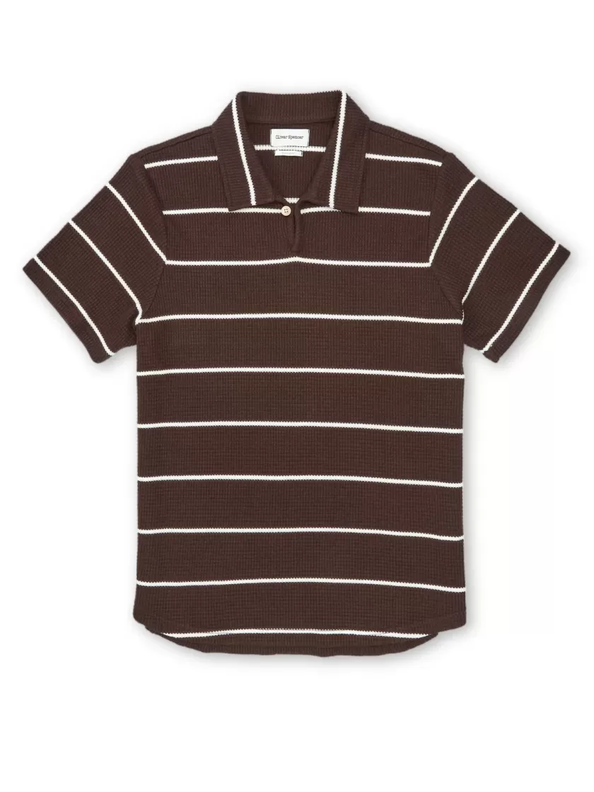 Oliver Spencer Hawthorn Polo Shirt Gilmore Chocolate Brown Best