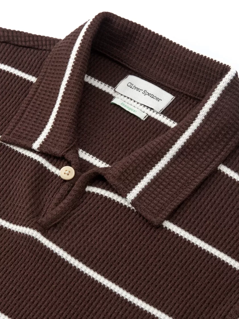 Oliver Spencer Hawthorn Polo Shirt Gilmore Chocolate Brown Best