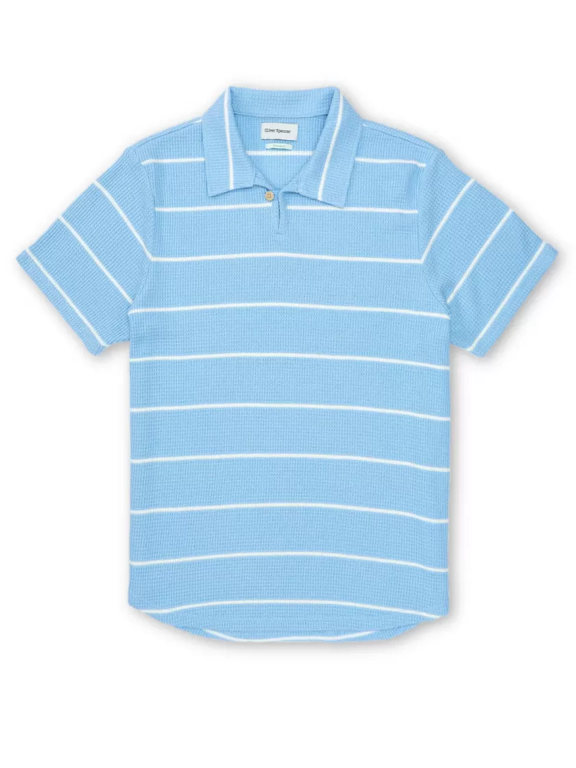 Oliver Spencer Hawthorn Polo Shirt Gilmore Sky Blue Cheap