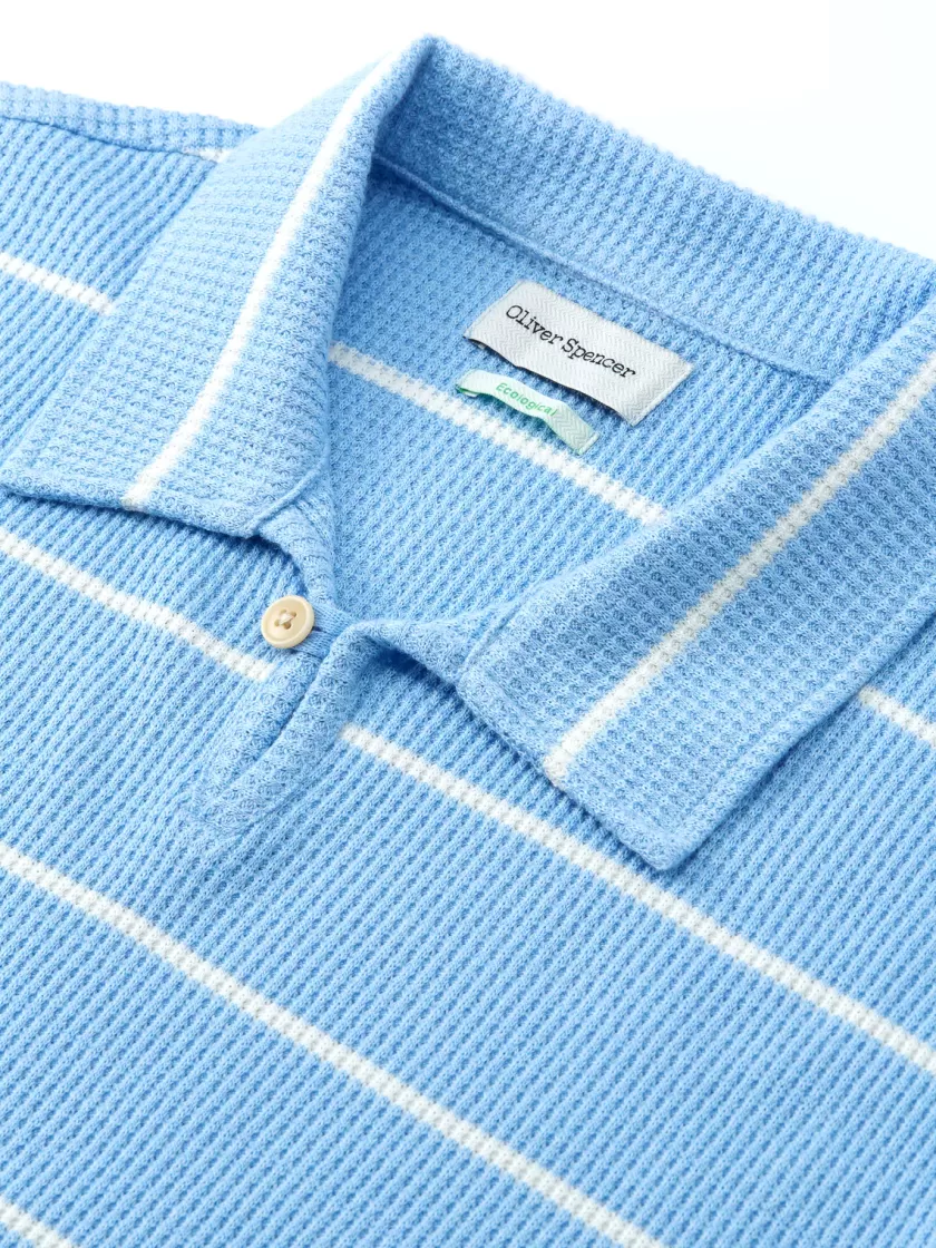 Oliver Spencer Hawthorn Polo Shirt Gilmore Sky Blue Cheap