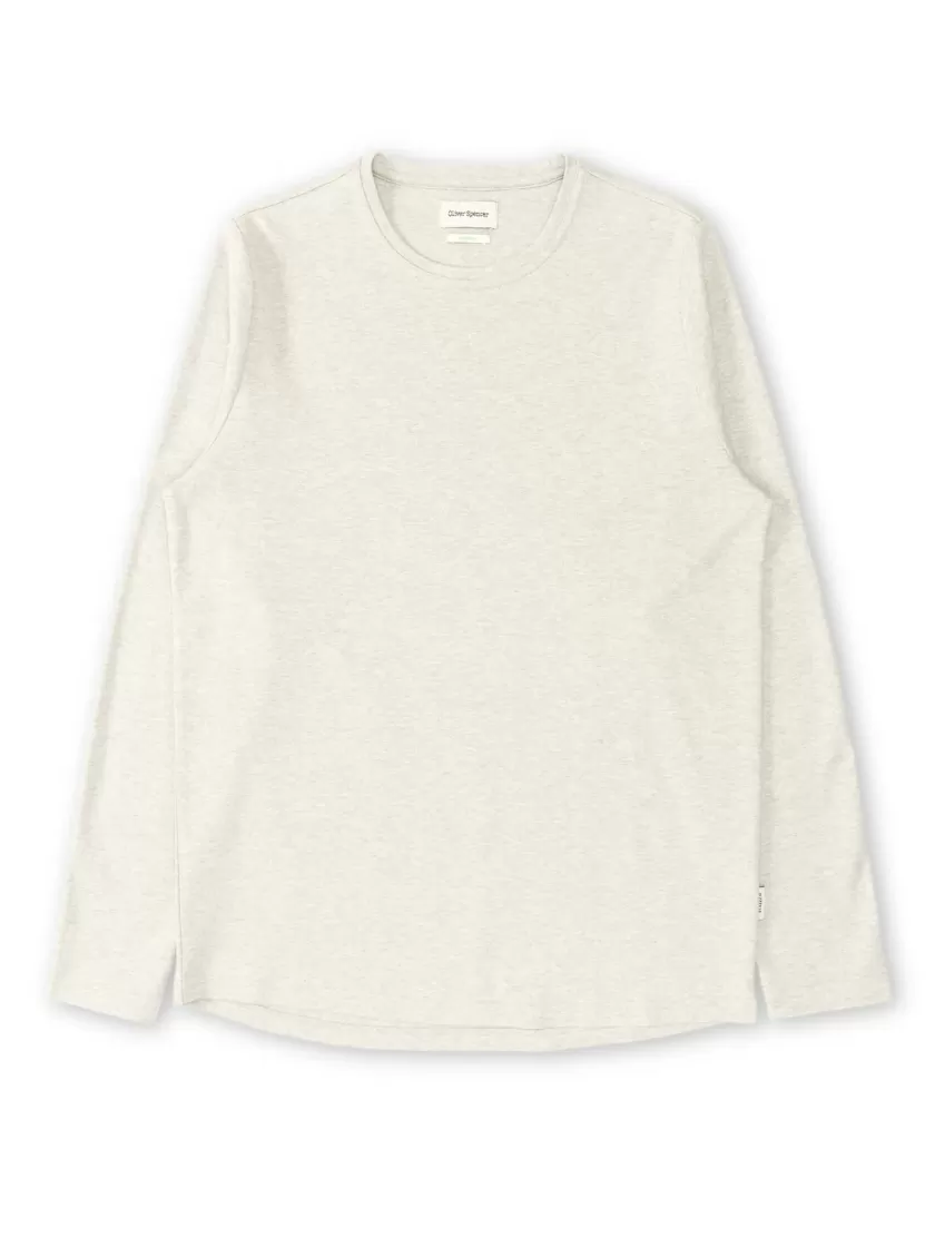 Oliver Spencer Heavy Long Sleeve Plain T-Shirt Tavistock Grey Fashion