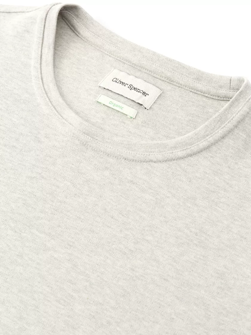Oliver Spencer Heavy Long Sleeve Plain T-Shirt Tavistock Grey Fashion