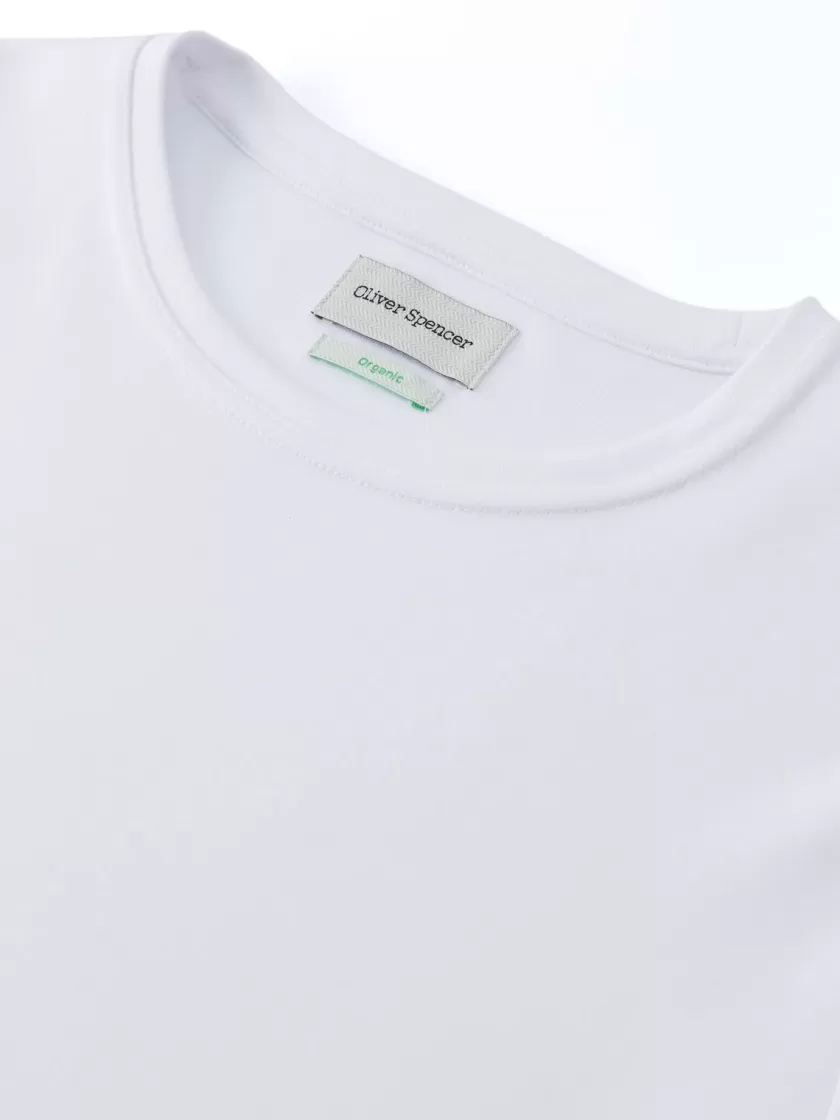 Oliver Spencer Heavy Long Sleeve Plain T-Shirt Tavistock White Best Sale
